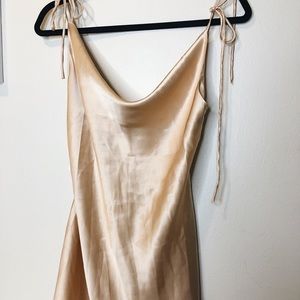Silk Champagne Slip Dress